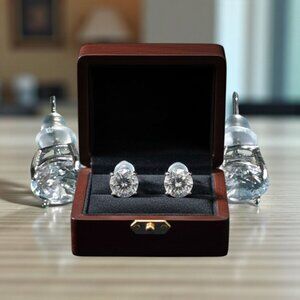 Brilliant-Cut Stud Earrings | Sparkling CZ Diamond Look | Classic 4-Prong Settin